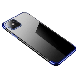 Θήκη Xiaomi Mi 11 Σιλικόνης Διάφανη - Μπλε Clear Color Case Gel TPU Electroplating Frame Cover Blue