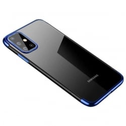 Samsung Galaxy A72 4G / A72 5G Θήκη Σιλικόνης Διάφανη - Μπλε Clear Color Case Gel TPU Electroplating Frame Cover Blue