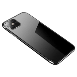 Θήκη Samsung Galaxy S20 FE Σιλικόνης Διάφανη - Μαύρη Clear Color Case Gel TPU Electroplating Frame Cover Black