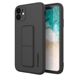 Θήκη iPhone 12 mini Σιλικόνης Μαύρη Wozinsky Kickstand Case Flexible Silicone Cover With A Stand Black