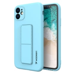 Θήκη iPhone 12 mini Σιλικόνης Απαλό Μπλε Wozinsky Kickstand Case Flexible Silicone Cover With A Stand Sky Blue