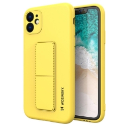 Θήκη iPhone 12 mini Σιλικόνης Κίτρινη Wozinsky Kickstand Case Flexible Silicone Cover With A Stand Yellow