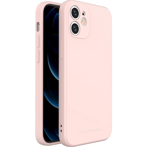 Θήκη iPhone 12 mini Σιλικόνης Ροζ Wozinsky Color Case Silicone Flexible Durable Case Pink