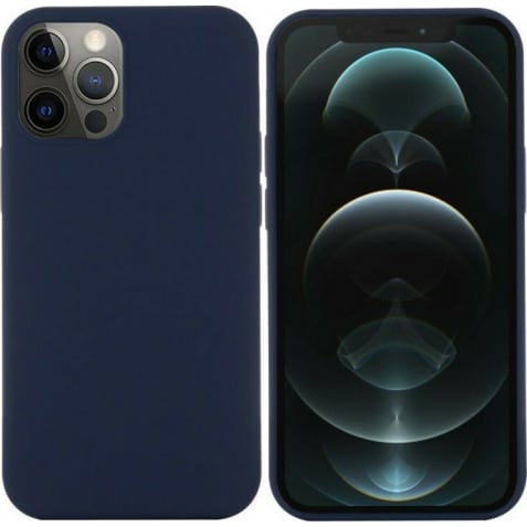 Θήκη iPhone 12 Pro Max Σιλικόνης Σκούρο Μπλε Slim Fit Liquid Silicone Case Dark Blue