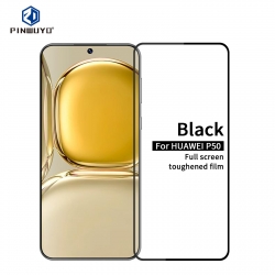 Huawei P50 Προστατευτικό Τζαμάκι Μαύρο PINWUYO 9H 2.5D Full Screen Tempered Glass Film Black