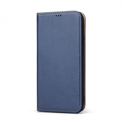 iPhone XR Θήκη Βιβλίο Μπλε Dermis Texture PU Horizontal Flip Leather Case Blue