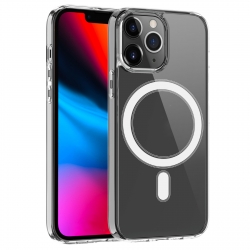 Θήκη iPhone 13 Pro Διάφανη Magsafe Case Magnetic Ring Clear Crystal Acrylic +TPU Four-corner Airbag Shockproof Transparent