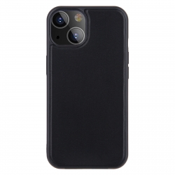 Θήκη iPhone 13 Pro Μαύρη PU Leather Skin Magnetic Patch TPU Shockproof Magsafe Case Black