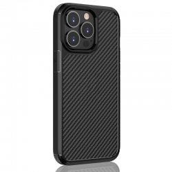 Θήκη iPhone 13 Pro Σιλικόνης Μαύρη Pioneer Carbon Fiber Texture Shockproof TPU + PC Case Black