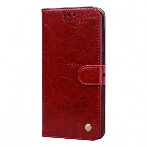 Θήκη iPhone 13 Βιβλίο Κόκκινο Business Style Oil Wax Texture Horizontal Flip Case Red