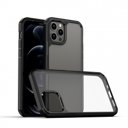 iPhone 13 Pro Max Διάφανη Σκληρή Θήκη Σιλικόνης Με Μαύρο Περίγραμμα Shockproof TPU + PC Protective Clear Case Black