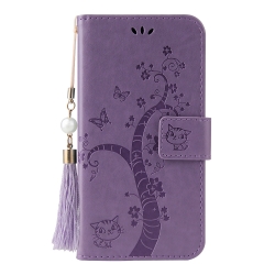 Θήκη Xiaomi Mi 10 Lite 5G Βιβλίο Μωβ Δεντράκι Embossed Lucky Tree Horizontal Flip Case Purple