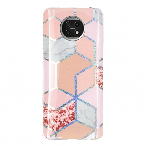Θήκη Xiaomi Redmi Note 9T Σιλικόνης Ρόμβους Electroplating TPU Protective Case Pink Pink Rhombus