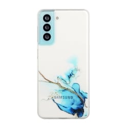 Samsung Galaxy A72 4G / A72 5G Θήκη Σιλικόνης Μάρμαρο Μπλε Hollow Marble Pattern TPU Precise Hole Protective Case Blue