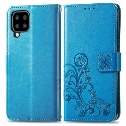 Θήκη Samsung Galaxy A22 4G / M32 4G Βιβλίο Μπλε Four-leaf Clasp Embossed Buckle PU Leather Case Blue