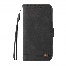 Θήκη Xiaomi 11T / 11T Pro Βιβλίο Μαύρο Skin Feel Life Tree Metal Button Horizontal Flip Leather Case Black
