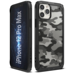 Θήκη iPhone 12 Pro Max Ringke Fusion X Design durable PC Case with TPU Bumper Camo Black Basic XDAP0017