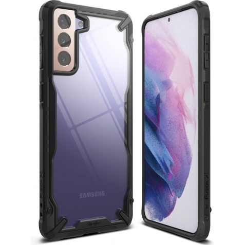 Θήκη Samsung Galaxy S21 5G Ringke Fusion X durable PC Case with TPU Bumper Black Basic FUSG0066