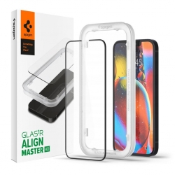 iPhone 13 Pro Max Προστατευτικό Τζαμάκι Μαύρο Spigen® GLAS.tR™ ALIGNmaster™ Full Cover HD Premium AGL03723