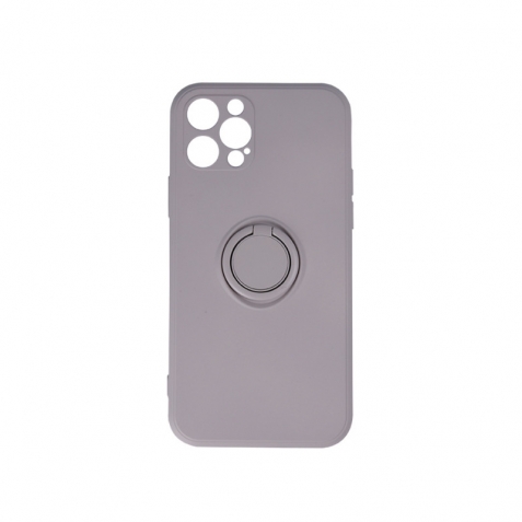 iPhone 13 Pro Max Θήκη Σιλικόνης Απαλό Γκρι Finger Grip Case Light Grey