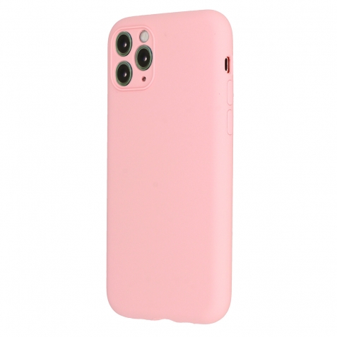 iPhone 12 Pro Θήκη Σιλικόνης Απαλό Ροζ Vennus Real Smooth Silicone Case Light Pink