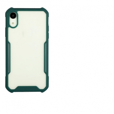 iPhone X / XS Θήκη Με Σκούρο Πράσινο Περίγραμμα Και Διάφανη Πλάτη Acrylic + Color TPU Shockproof Case Dark Green