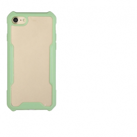 iPhone SE 2022 / SE 2020 / 8 / 7 Θήκη Με Πράσινο Περίγραμμα Και Διάφανη Πλάτη Acrylic + Color TPU Shockproof Case Avocado