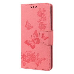 Xiaomi Redmi 10C Θήκη Βιβλίο Ροζ Πεταλούδες Butterfly Embossed Horizontal Flip Phone Case Pink