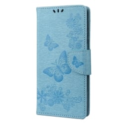 Xiaomi Redmi 10C Θήκη Βιβλίο Μπλε Πεταλούδες Butterfly Embossed Horizontal Flip Phone Case Blue