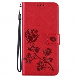 Xiaomi Redmi 10C Θήκη Βιβλίο Κόκκινο Τριαντάφυλλο Rose Embossed Phone Case Red