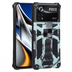 Xiaomi Poco X4 Pro 5G Θήκη Με Σταντ Καμουφλάζ Βεραμάν Camouflage Armor Kickstand TPU + PC Magnetic Phone Case Mint Green