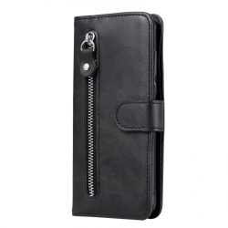 Realme 9i Θήκη Βιβλίο Μαύρο Fashion Calf Texture Zipper Horizontal Flip Case Black