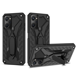 Realme 9i Θήκη Μαύρη Με Σταντ Shockproof TPU + PC Phone Case Black