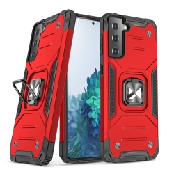 Samsung Galaxy S21 FE 5G Θήκη Κόκκινη Wozinsky Ring Armor Case Kickstand Tough Rugged Cover Red
