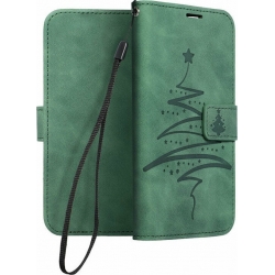 Samsung Galaxy S21 FE Θήκη Βιβλίο Πράσινο Forcell Mezzo Book Case Christmas Tree Green