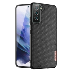 Samsung Galaxy S22 Plus 5G Θήκη Μαύρη με Πλαίσιο Σιλικόνης και Επένδυση από Ύφασμα DUX DUCIS Fino Series PU + TPU Phone Case