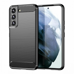 Samsung Galaxy S22 Plus 5G Θήκη Σιλικόνης Μαύρη Brushed Carbon Fiber Silicone Case Black