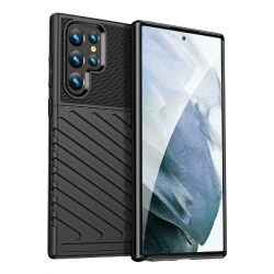 Samsung Galaxy S22 Ultra 5G Θήκη Σιλικόνης Μαύρη Thunder Case Flexible Tough Rugged Cover TPU Case Black