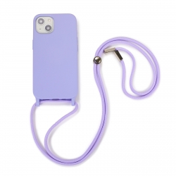 iPhone 12 Pro Max Θήκη με Λουράκι Crossbody Lanyard Elastic Silicone Phone Case Purple