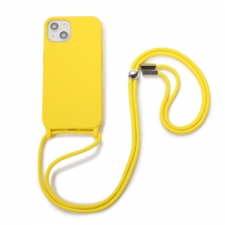 iPhone 13 Θήκη με Λουράκι Crossbody Lanyard Elastic Silicone Phone Case Yellow