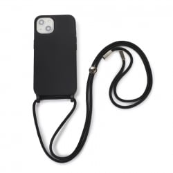 iPhone 13 Pro Θήκη με Λουράκι Crossbody Lanyard Elastic Silicone Phone Case Black