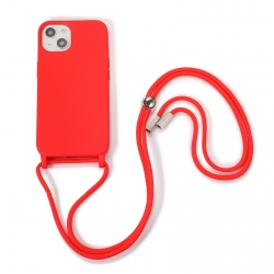 iPhone 13 Pro Θήκη με Λουράκι Crossbody Lanyard Elastic Silicone Phone Case Red