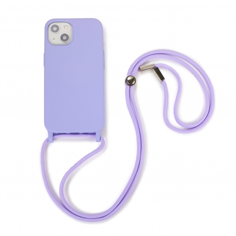 iPhone 13 Pro Θήκη με Λουράκι Crossbody Lanyard Elastic Silicone Phone Case Purple