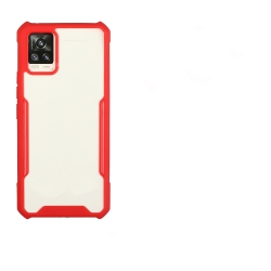 Samsung Galaxy A72 4G / A72 5G Θήκη Με Κόκκινο Περίγραμμα Και Διάφανη Πλάτη Acrylic + Color TPU Shockproof Case Red
