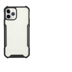 iPhone 12 mini Θήκη Με Μαύρο Περίγραμμα Και Διάφανη Πλάτη Acrylic + Color TPU Shockproof Case Black