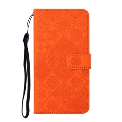 Samsung Galaxy A53 5G Θήκη Βιβλίο Πορτοκαλί Ethnic Style Embossed Pattern Phone Case Orange