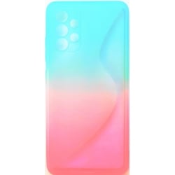 Samsung Galaxy A32 4G Θήκη Σιλικόνης Ροζ - Μπλε Silicone S Case Pink - Blue