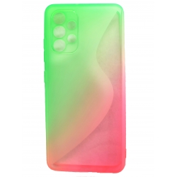 Samsung Galaxy A32 4G Θήκη Σιλικόνης Ροζ - Πράσινη Silicone S Case Pink - Green
