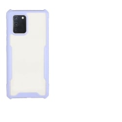 Samsung Galaxy A41 Θήκη Με Μωβ Περίγραμμα Και Διάφανη Πλάτη Acrylic + Color TPU Shockproof Case Purple