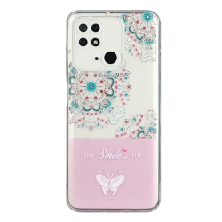 Xiaomi Redmi 10C Θήκη Σιλικόνης Λουλουδάκια Bronzing Butterfly Flower Phone Case Peacock Flower